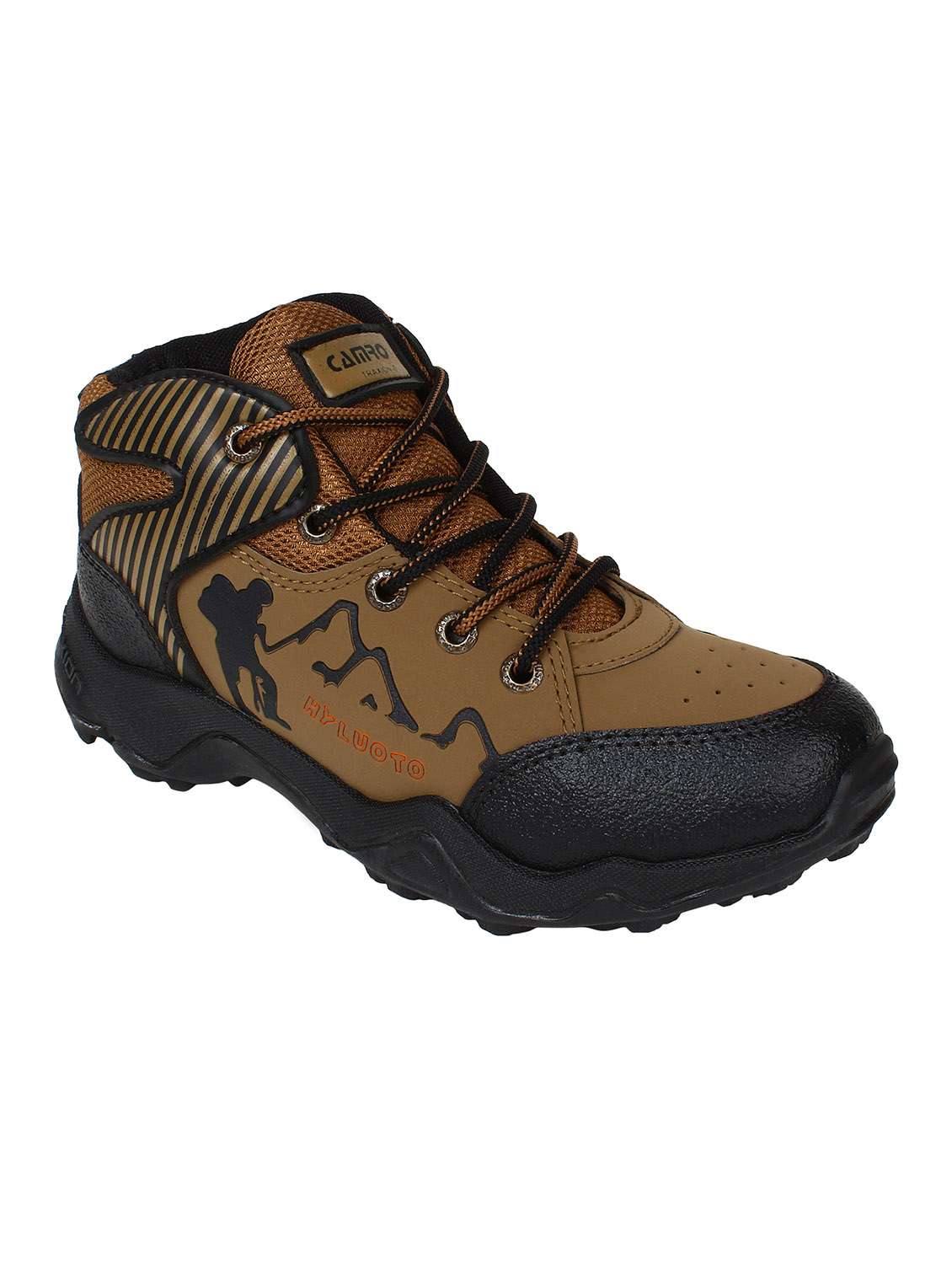 brown canvas lace up boots