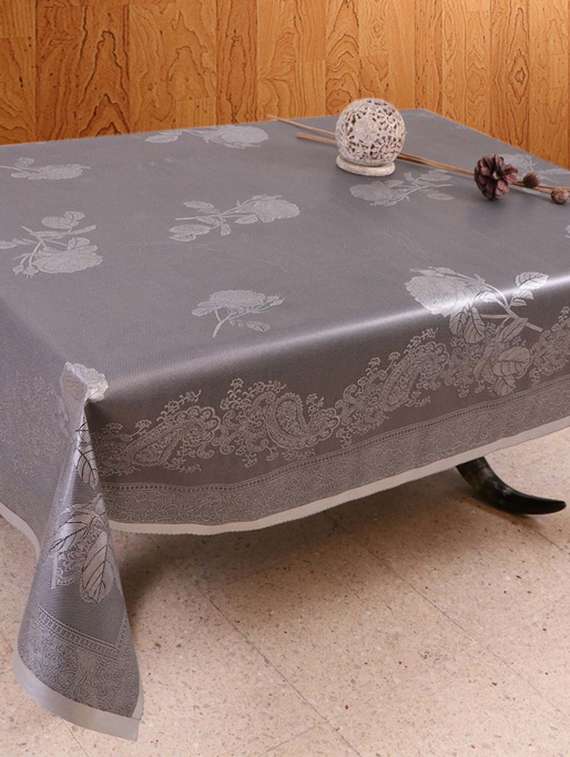 azalea rexeena 4 seater pvc embosed table cover , grey , pack of 1