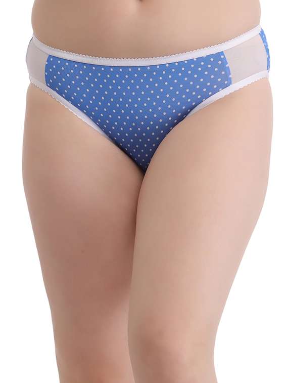 blue nylon polka dot panty