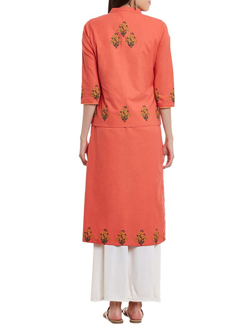 women's kurta with jacket kurta - 12260834 -  Standard Image - 3