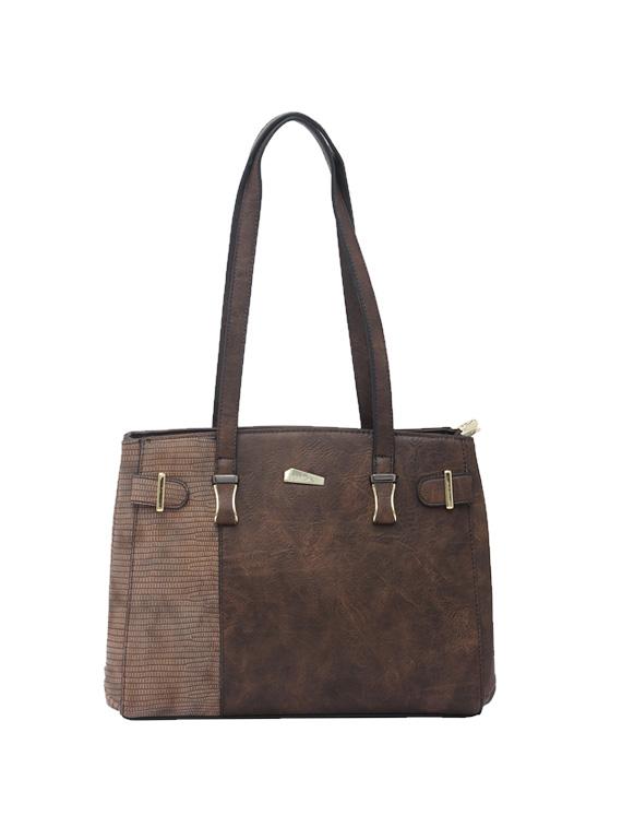 brown synthetic leather handbag - 12262491 - Zoom Image - 0