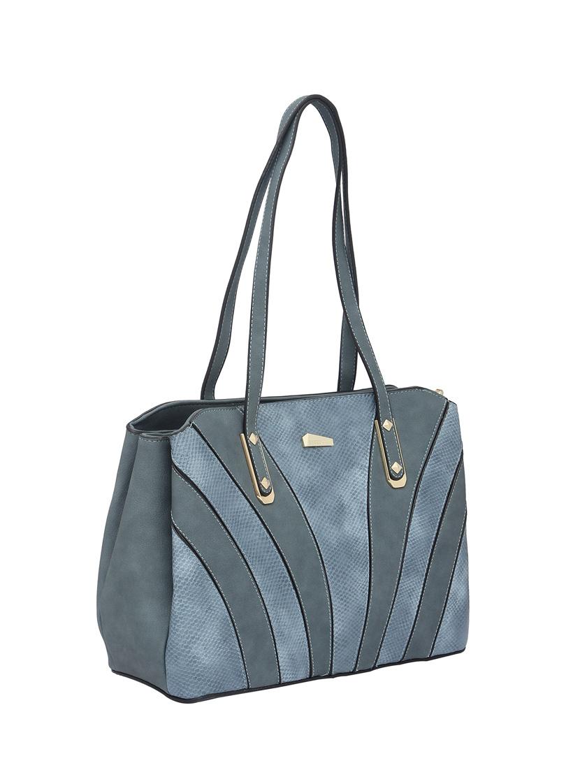 blue synthetic leather handbag - 12262495 - Standard Image - 3