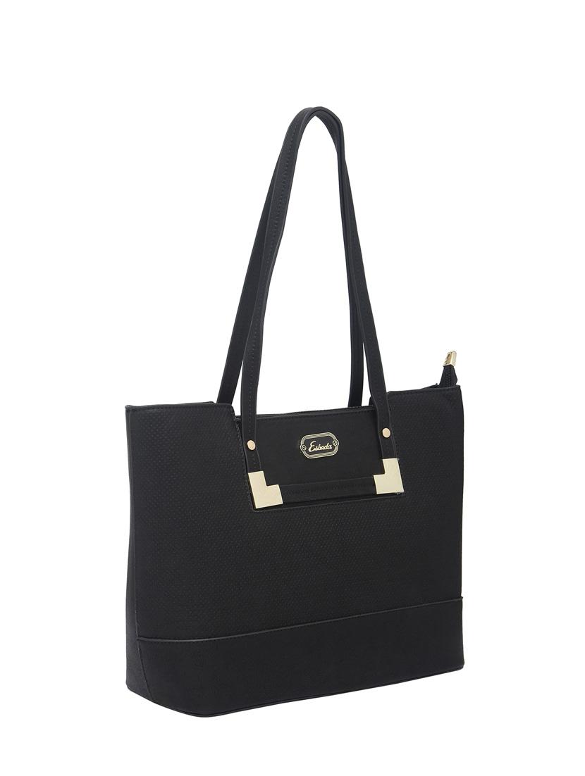 black synthetic leather handbag - 12262497 - Standard Image - 3