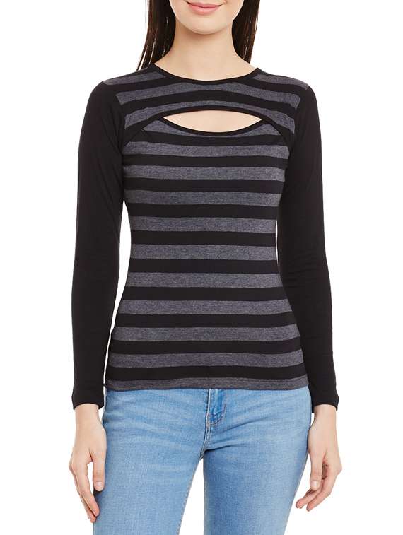 black cotton regular tee