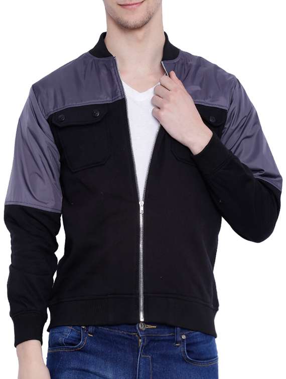 black color block  casual jacket