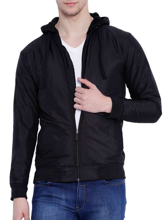 black solid bomber jacket