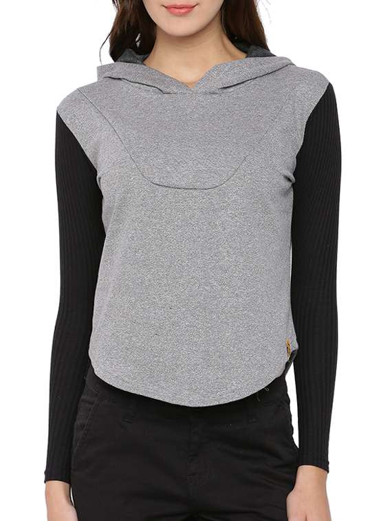 women's color block sweatshirt