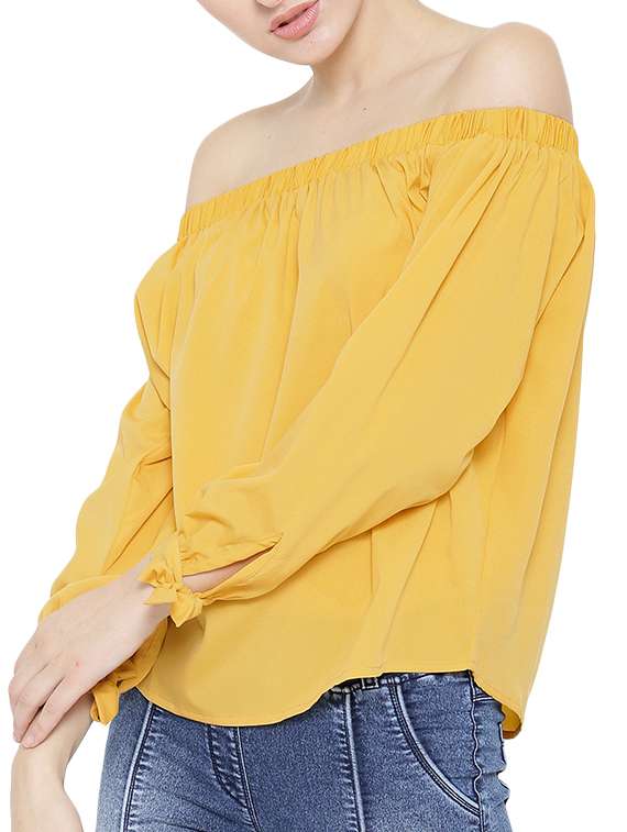 women's ruffle off shoulder top