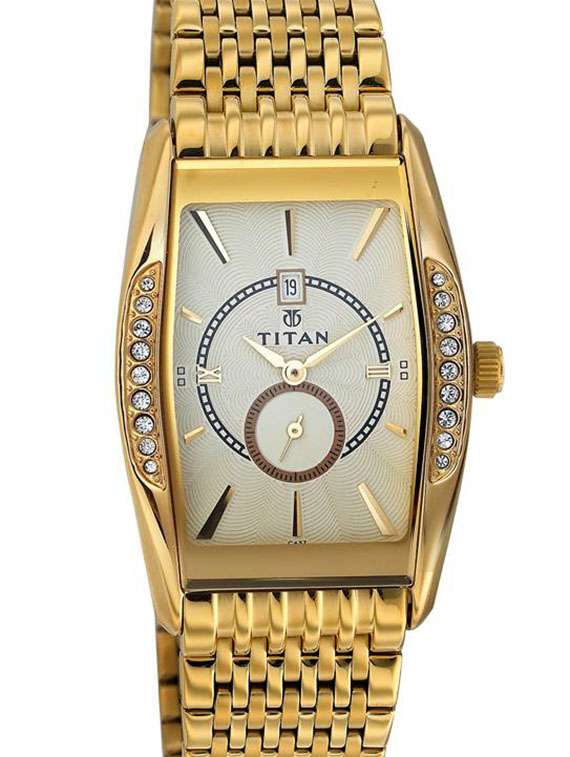 titan tycoon analog gold dial men's watch nc1527ym02