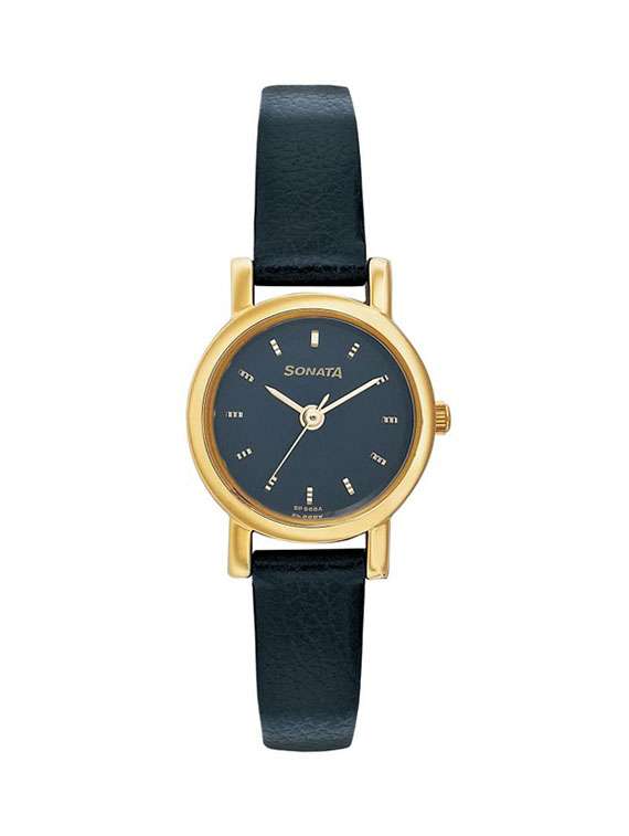 sonata analog black dial women's watch - nf8976yl03j