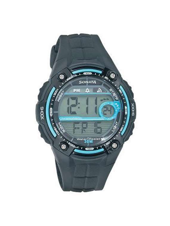 Buy online Sonata Super Fibre Digital Grey Dial Men's Watch