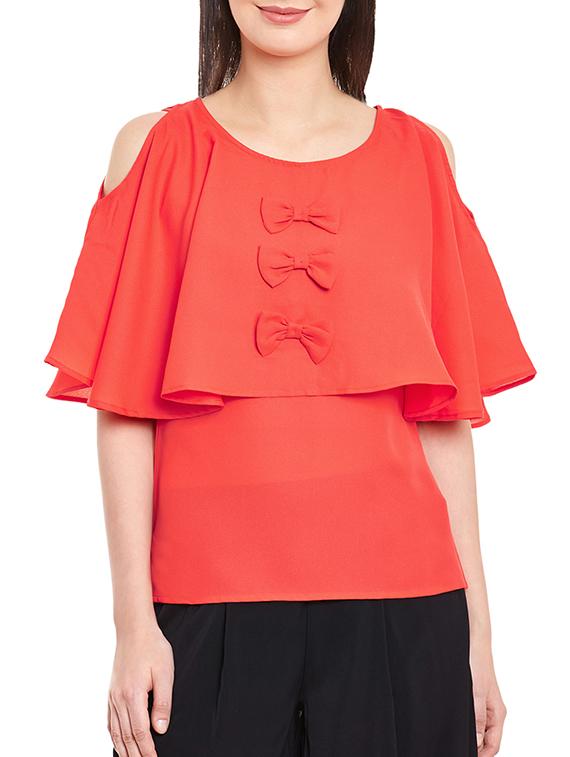 orange crepe regular top - 12297189 - Zoom Image - 0