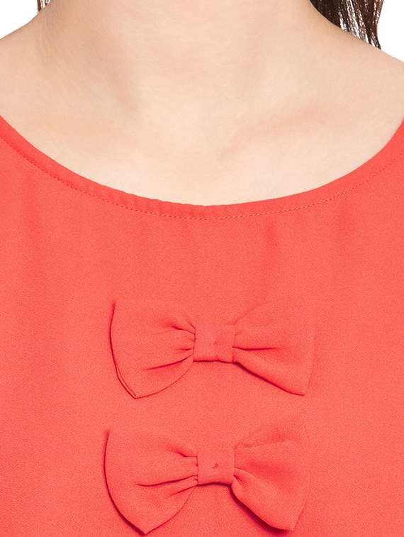 orange crepe regular top - 12297189 - Standard Image - 3