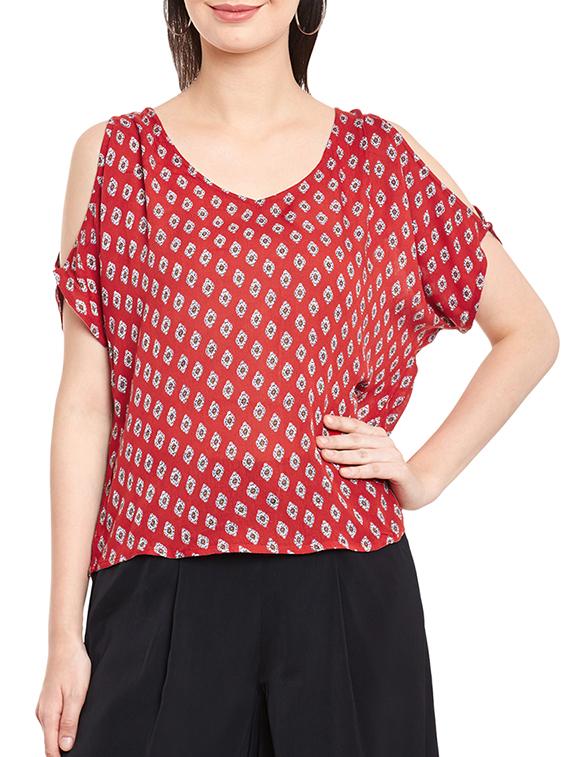 red rayon regular top - 12297190 - Zoom Image - 0