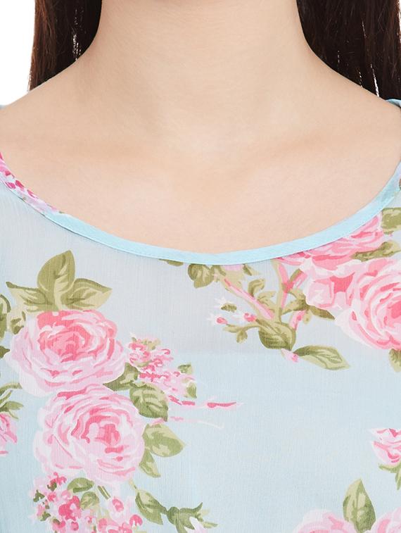 floral elasticated waist top - 12297193 - Standard Image - 3