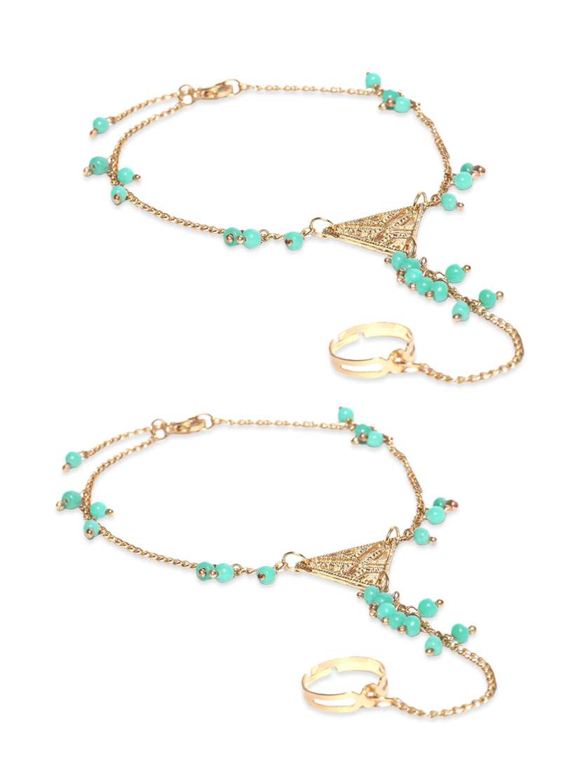 gold metal anklets