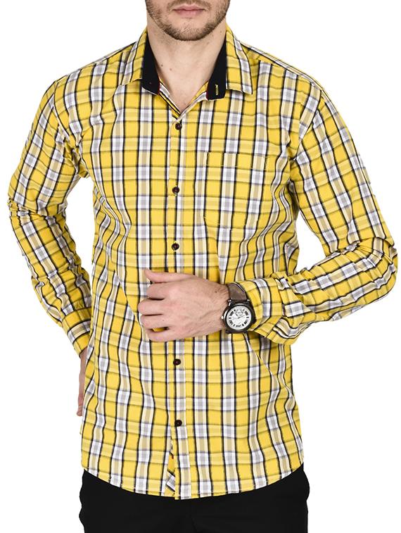yellow cotton casual shirt