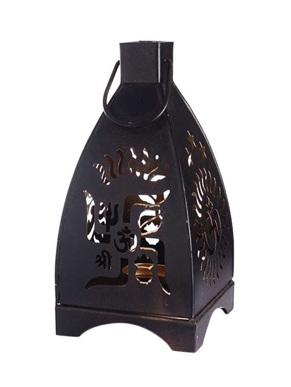 anasa swastik & om black metal lantern