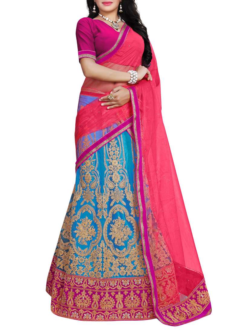 green net flared lehenga