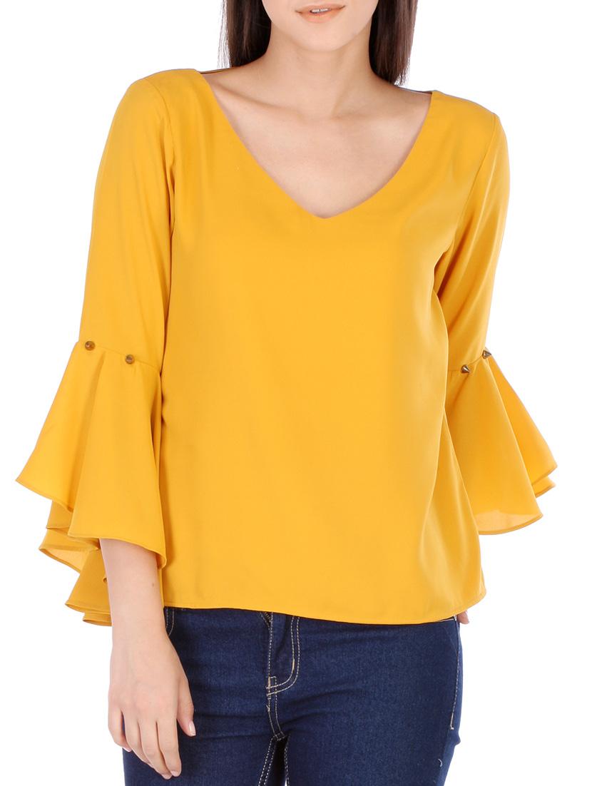 yellow crepe regular top