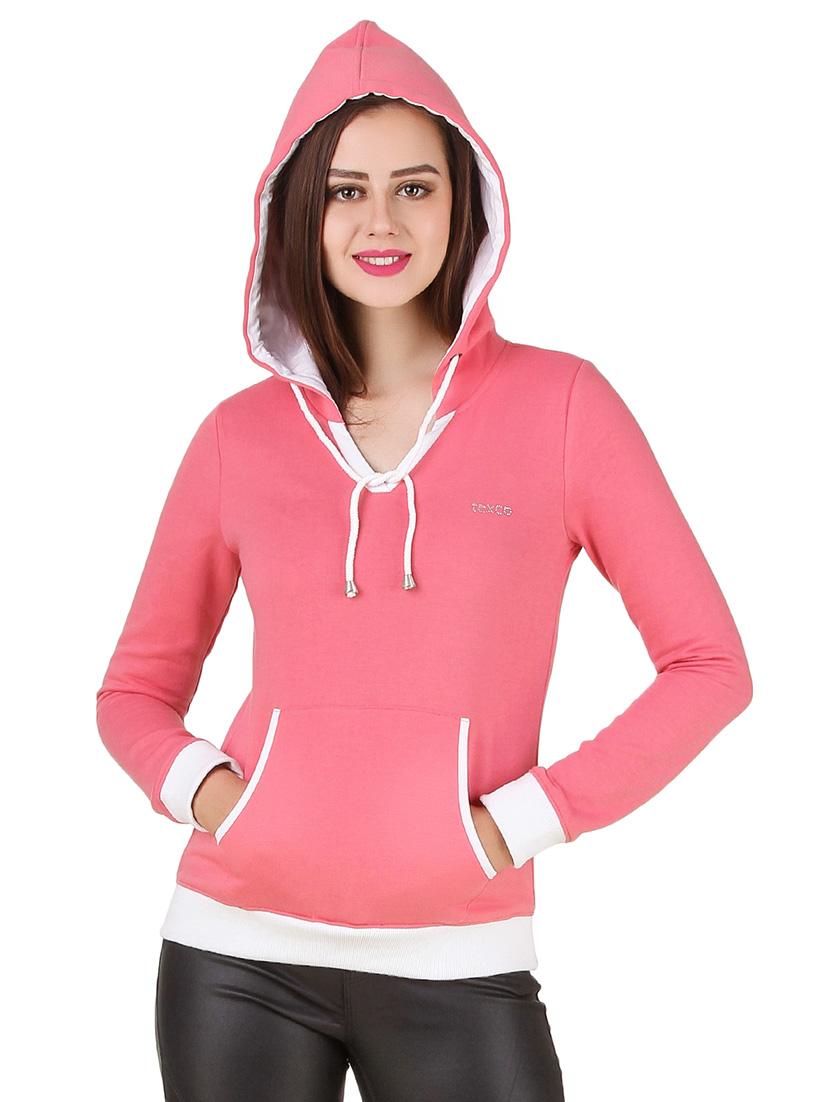 pink fleece hooded sweatshirt - 12332189 - Zoom Image - 0