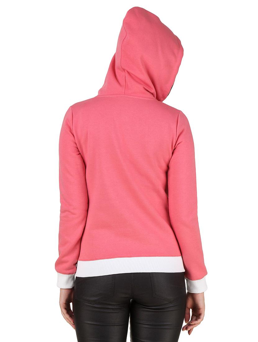 pink fleece hooded sweatshirt - 12332189 - Standard Image - 3