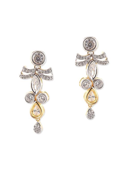 white brass drop earrings - 12338822 - Standard Image - 0