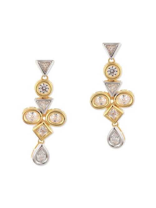 white brass drop earrings - 12338828 - Standard Image - 0