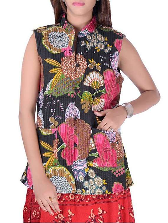 multi colored cotton reversible jacket