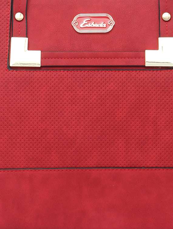 red synthetic leather handbag - 12345643 - Standard Image - 3