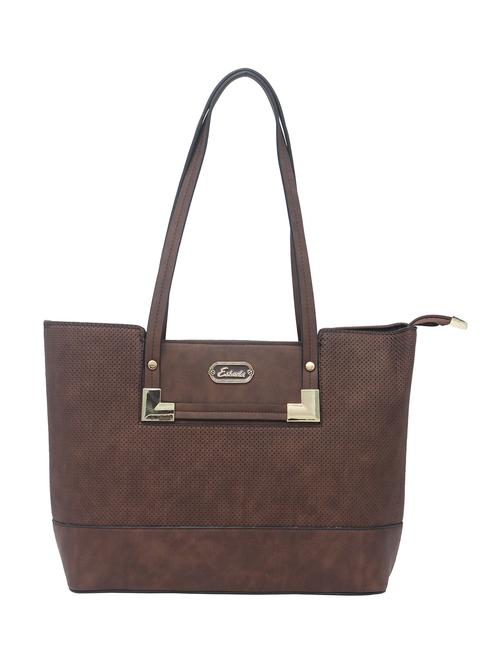 brown synthetic leather handbag - 12345644 - Standard Image - 0
