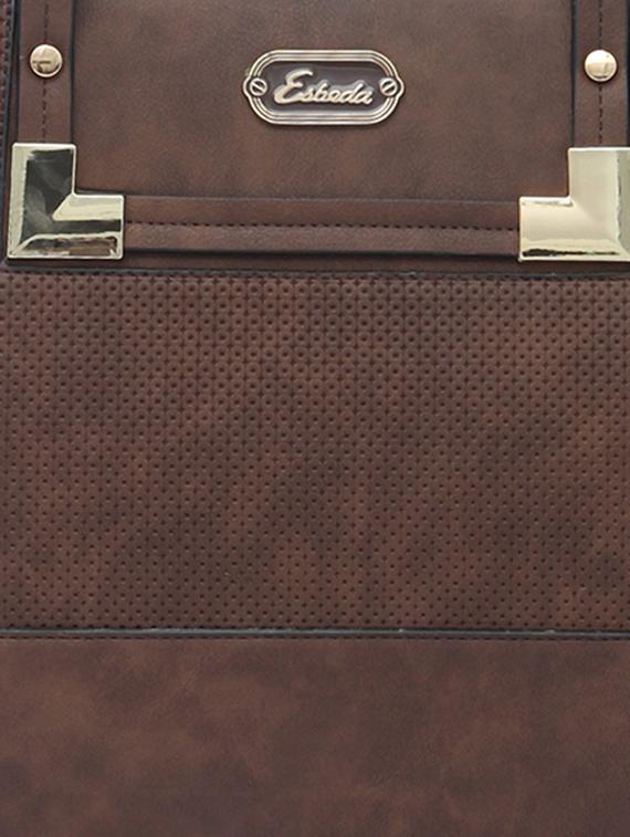 brown synthetic leather handbag - 12345644 - Standard Image - 3