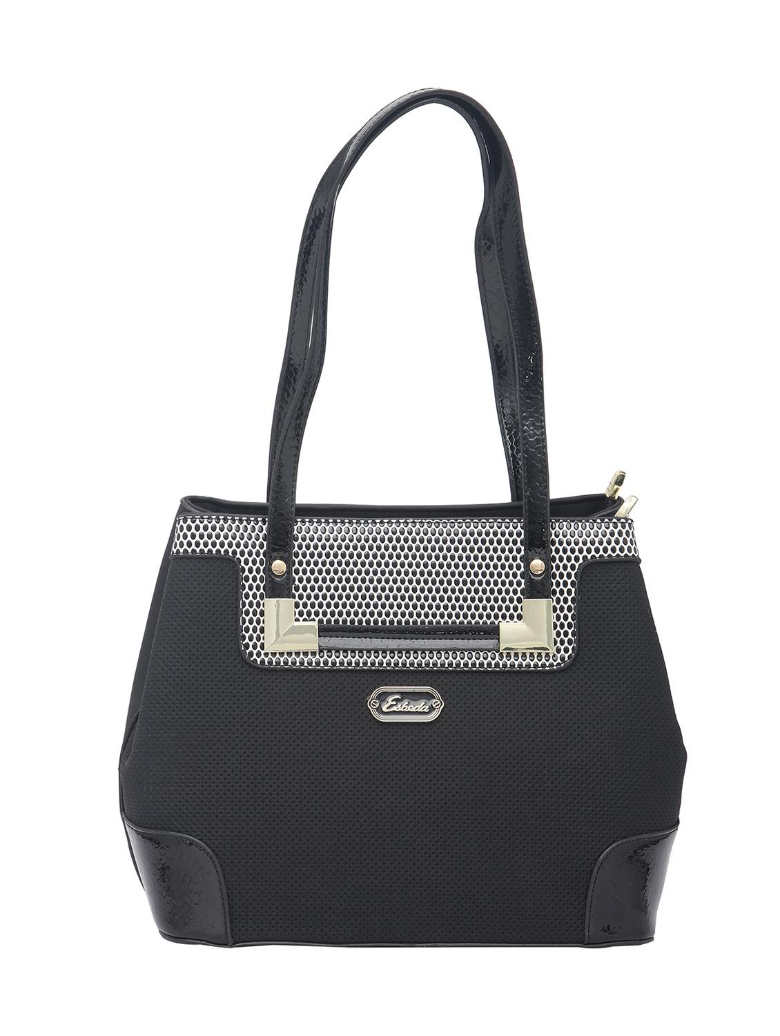 black textured synthetic leather handbag - 12345652 - Zoom Image - 0