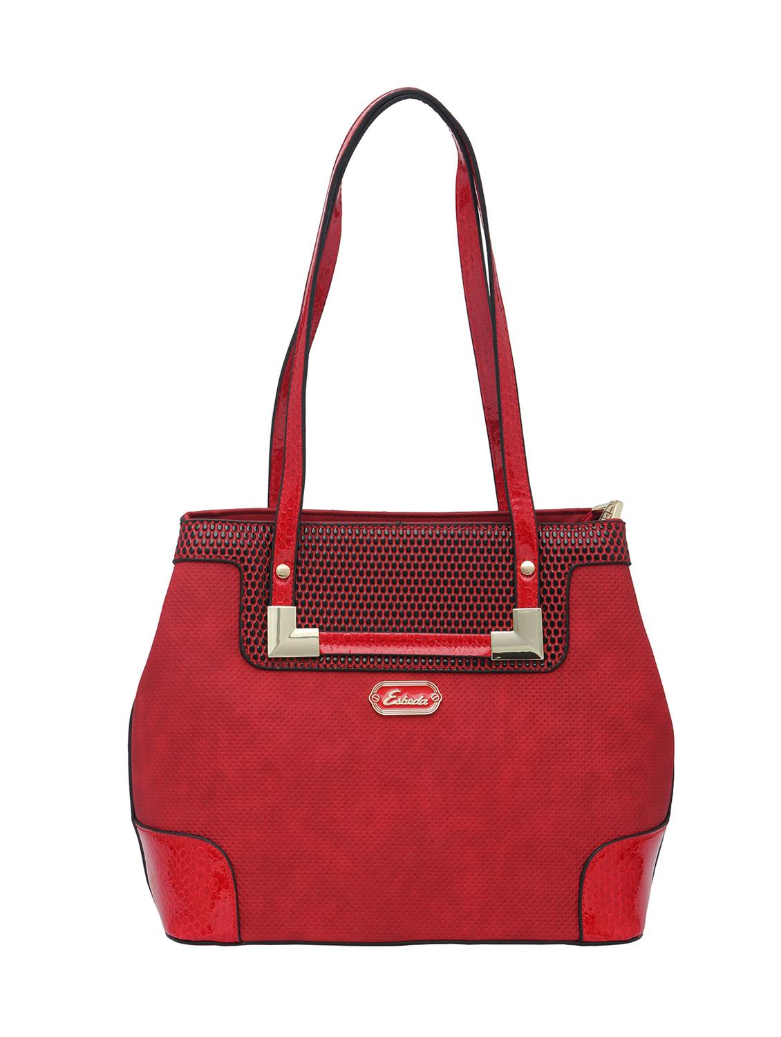 red textured synthetic leather handbag - 12345653 - Zoom Image - 0