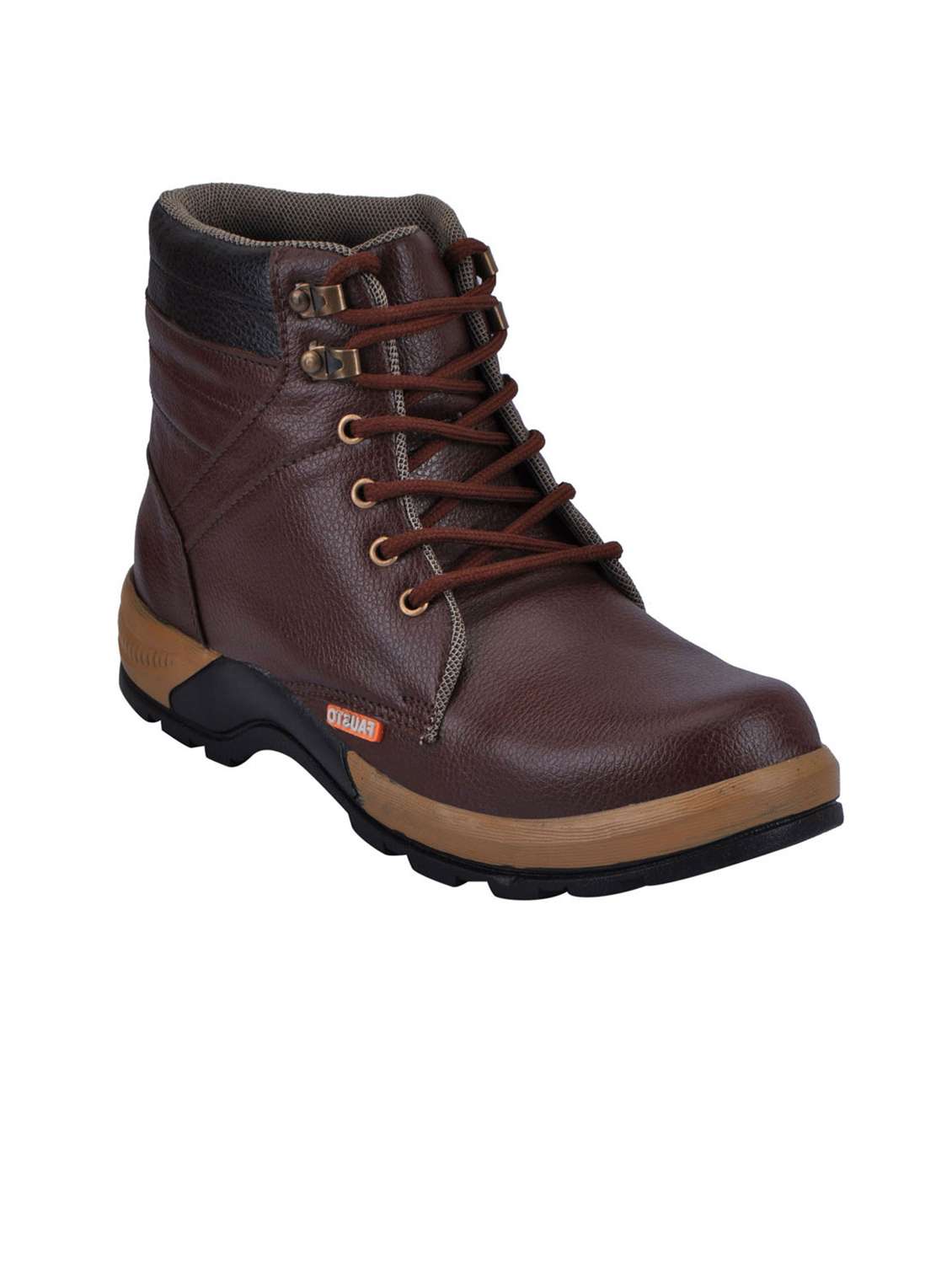 brown leatherette High ankle boot