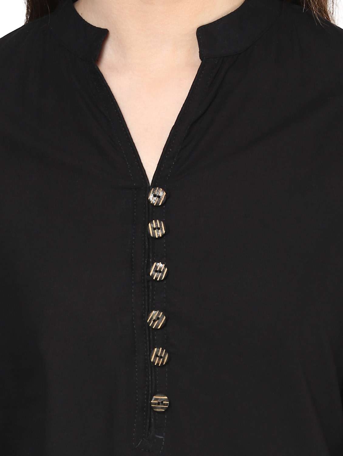 black cotton  printed straight kurta - 12358985 -  Standard Image - 3