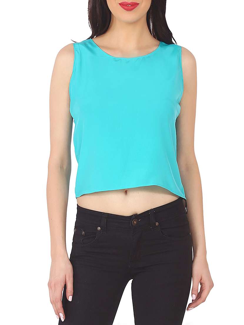 overlay back crop top - 12365072 -  Zoom Image - 0