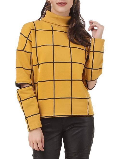 turtle neck grid sweatshirt - 12369822 - Standard Image - 0