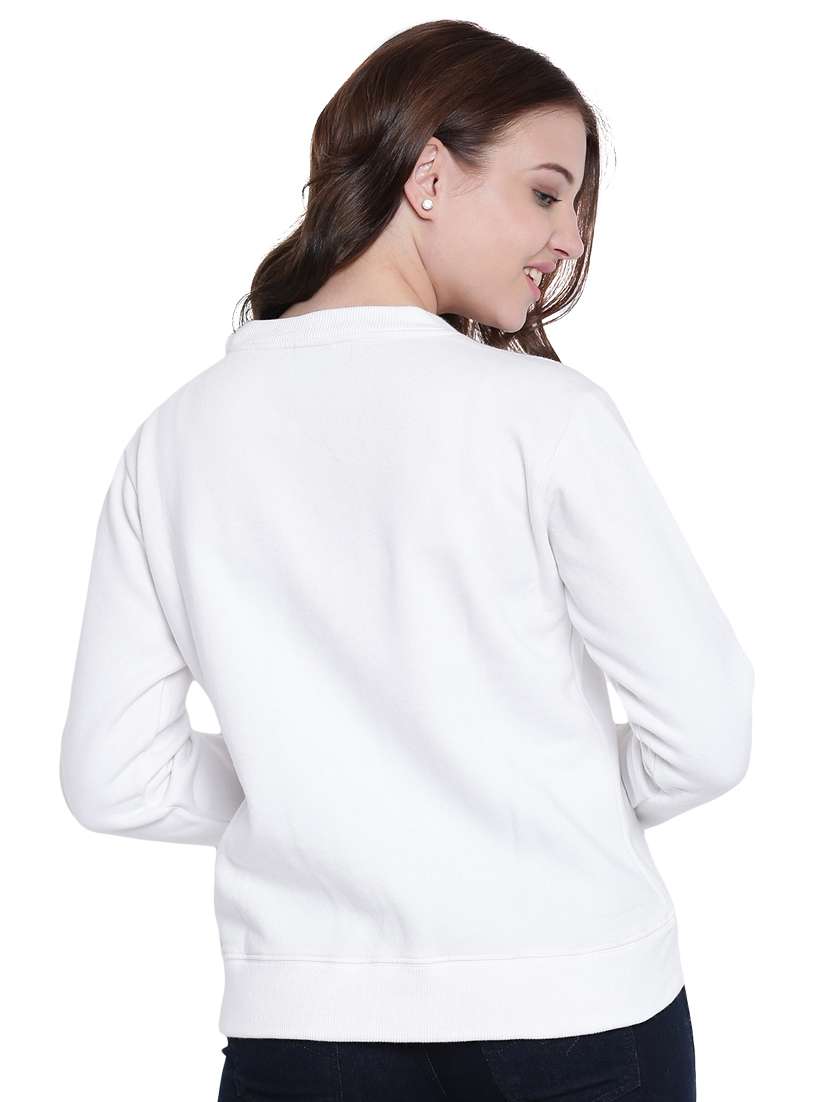 eyelet detail round neck sweatshirt - 12369836 - Standard Image - 3
