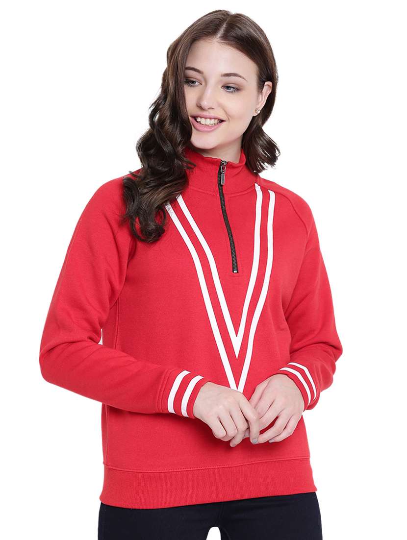 red fleece sweatshirt - 12369839 -  Zoom Image - 0