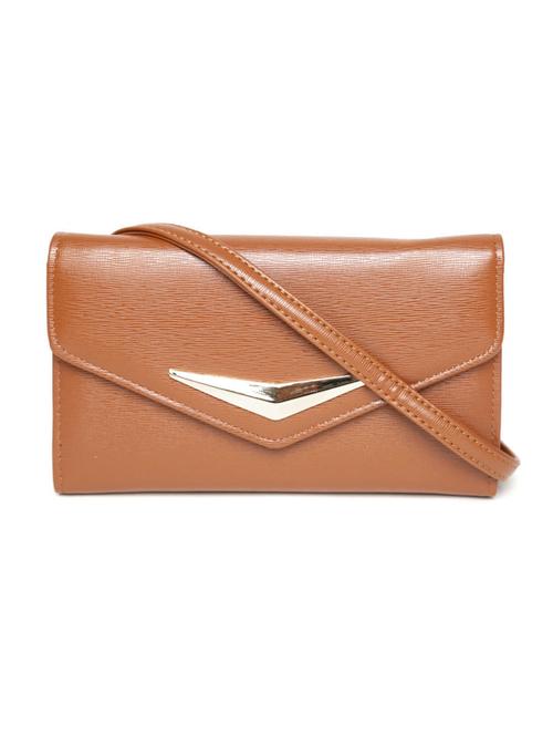 brown leatherette textured sling bag - 12370193 -  Standard Image - 0