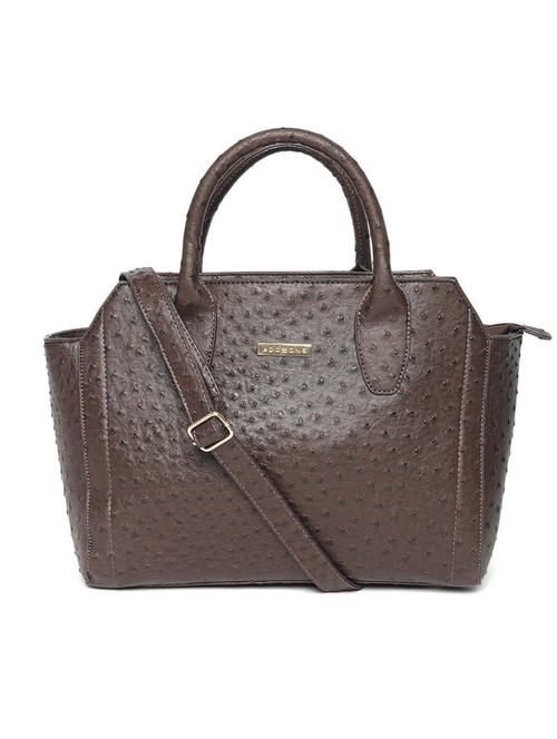 brown leatherette textured handbag with sling - 12370340 -  Standard Image - 0