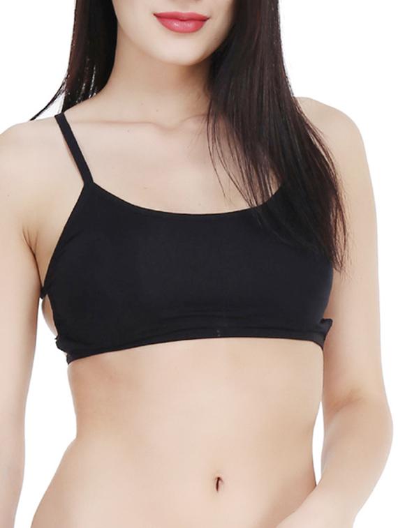 black cotton bralette - 12372268 - Zoom Image - 0