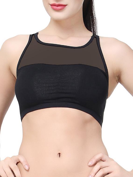 black cotton bralette - 12372277 -  Zoom Image - 0