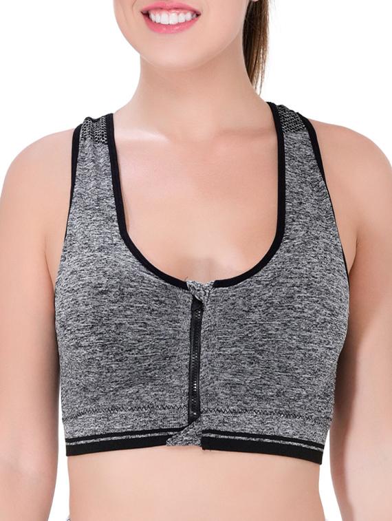 racer back zip up sports bra - 12372292 - Zoom Image - 0