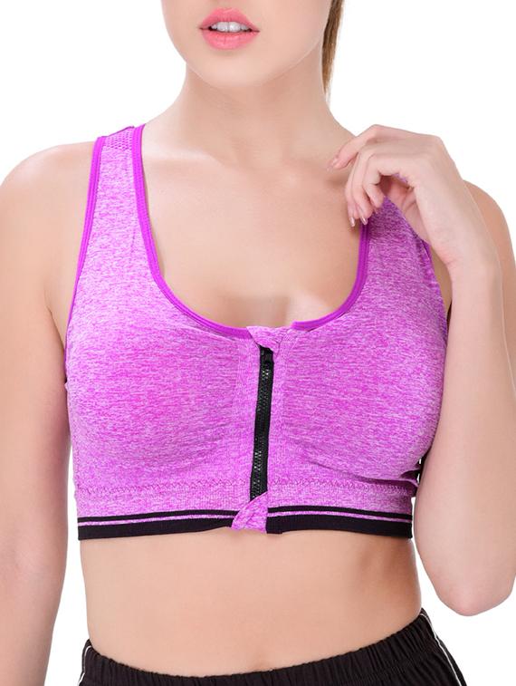 racer back zip detail bra - 12372294 - Zoom Image - 0
