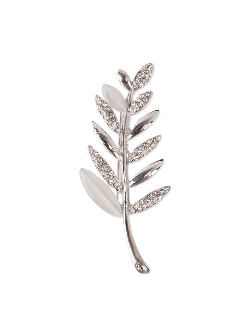 Silver embellished metal brooch
