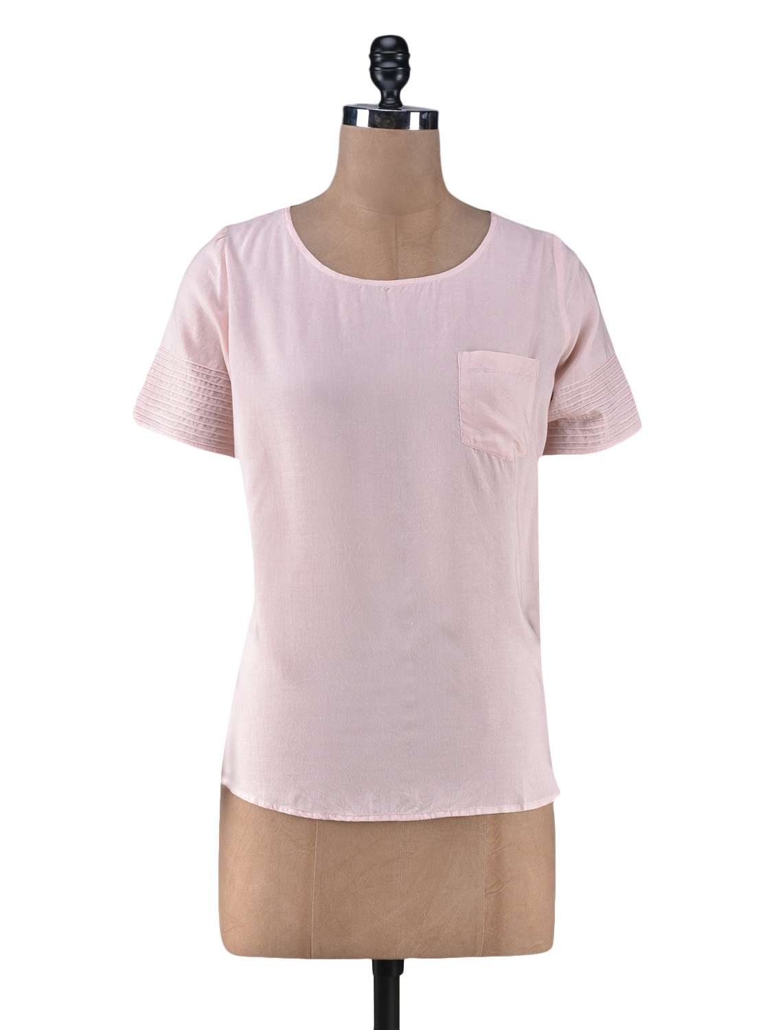 solid pink viscose top