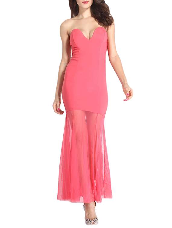 pink polyester gown dress