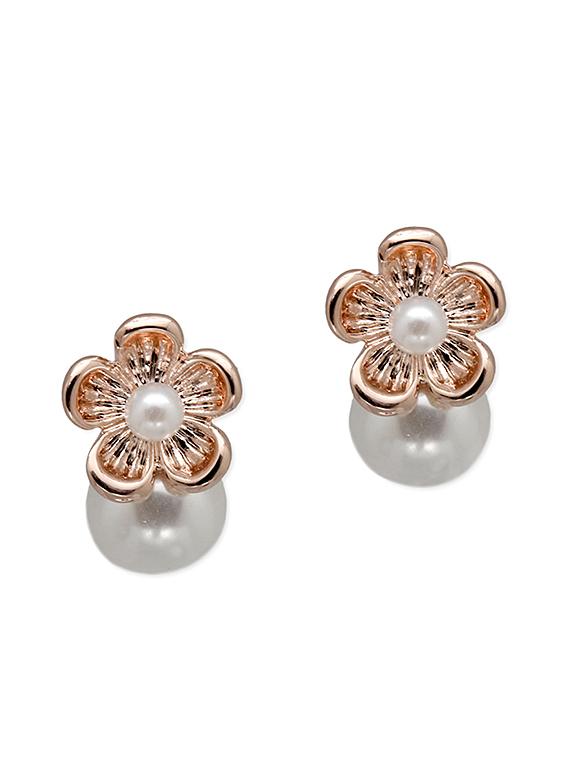 White Brass Stud Earrings - By